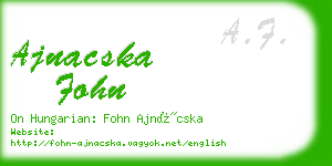 ajnacska fohn business card